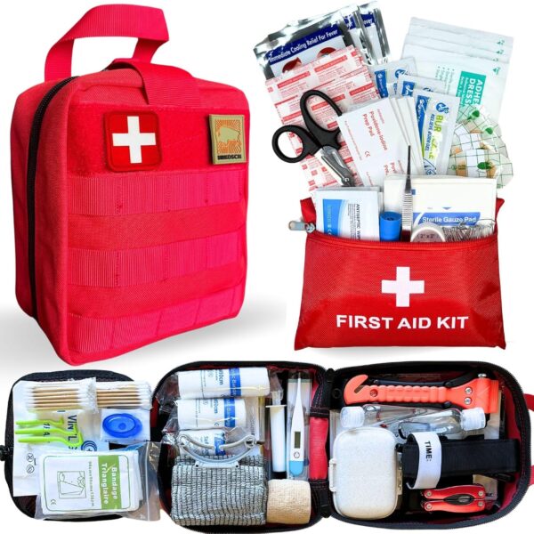 First Aid Kit - Ultimate Travel Pharmacy - All-in-One Medical Kit - Over 150 Items - Emergency Kit for Home, Office, Camping, Car, Boat