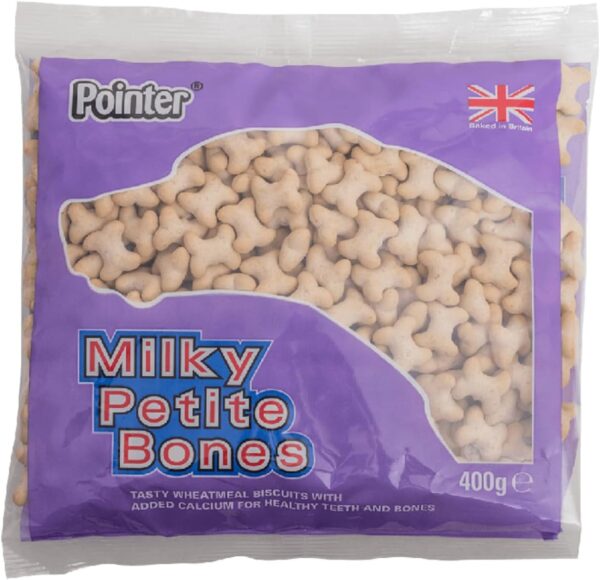 Fold Hill Foods Pointer Milky Bones Dog Treat Biscuit with Calcium - 3 Pack (3 x 400g) - 1.2kg