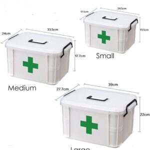 GOLDBEARUK Plastic Portable Medical Chest Clip Fastenings Upper level Compartments (Medium Size)