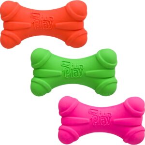 Hartz Dura Play Soft Dog Bone Toy, Assorted Colors 1 Ea (Pack Of 3)