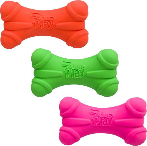 Hartz Dura Play Soft Dog Bone Toy, Assorted Colors 1 Ea (Pack Of 3)