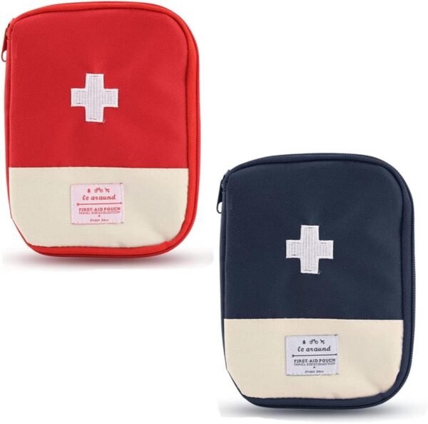 JLEivvi 2 Packs Mini First Aid Kit, Empty First Aid Bag Mini Portable Medical Bag First Aid Pouch for Car Cycling Marathon Running Outdoor Camping Hiking Travel Emergency