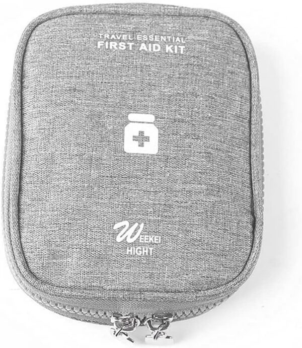 Jagowa Mini First Aid Kit Medicine Storage Bag Portable Multifunctional Empty Bag for Travel Camping Hiking Outdoor (Grey)