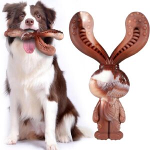 Mapneng Dog Chew Toys, Beef Flavoured Dog Chew Toys for Boredom, Hard Dog Toys for Aggressive Chewers, Tough Dog Bones for Cleaning Teeth, Playing, Indestructible Dog Toys for Medium, Large Dogs