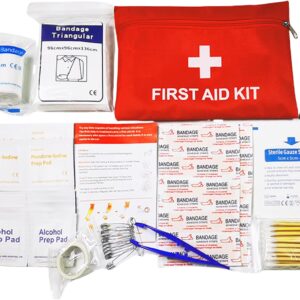 Mini First Aid Kit 14 kinds 74 Pieces Small First Aid Kit for Travel, Home, Vehicle, Camping, Workplace