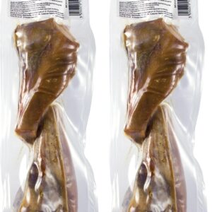 Munch & Crunch Serrano 2 Pack Ham Bone | Large Serrano | Chew 100% Natural Cured Bones Treat for Dogs | Long Lasting | 4 Single bones |