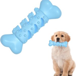 PLUSHCEWT Dog Chew Toy,Single Dog Bone Chew Toy with Cleaning Brush,Dogs Dental Care Teeth Cleaning Toy,Outdoor Interactive Dog Toys,Dental Health Stress Relief for Small,Medium Dogs Blue