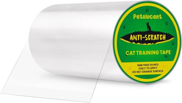 Petslucent Cat Anti Scratch Tape, Door Protector from Dog Scratching, Cat Anti Scratch Tape, Clear Training Self Adhesive Tape for Carpet, Sofa, Couch, Door (20CM X 5M)