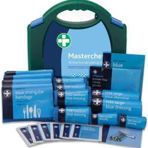 Reliance Medical 10 Persons First Aid Kit - HSE MasterChef All Blue First Aid Kit For Catering (for Ref 178), Containing Bandages, Plasters, Dressings And Wound Cleaning Wipes