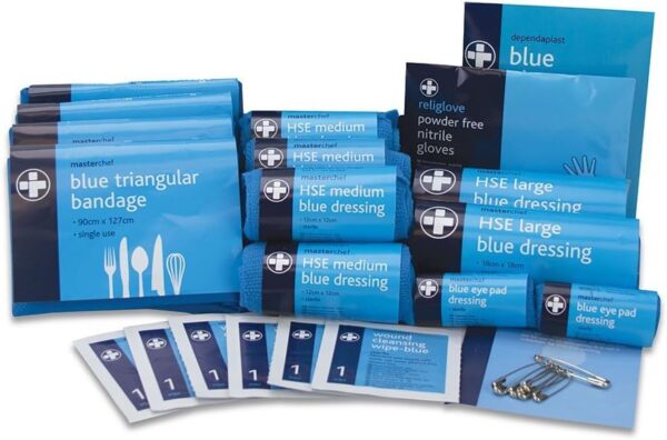 Reliance Medical 10 Persons First Aid Refill Kit - For High & Low-Risk Environments All Catering First Aid Kit, Refill, Blue