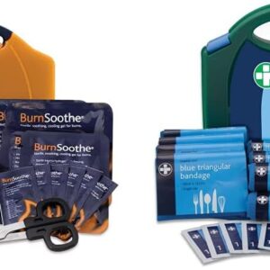 Reliance Medical Burn First Aid Kit in Orange Compact Aura Box & Reliance Medical HSE 10 Person MasterChef Catering First Aid Kit for Ref 178