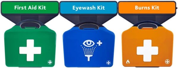 Reliance Medical First Aid Point AuraPoint - 3 Unit Point - Medium BS8599-1 First Aid Kit, Double Eyewash Station and Burns Kit