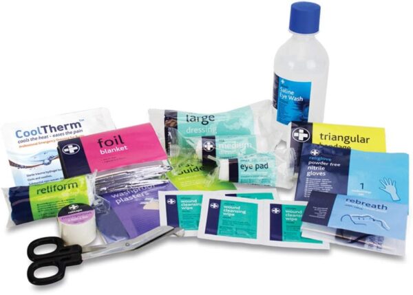 Reliance Medical First Aid Travel Refill Kit - UK Standard Compliant, Essential Safety Supplies for Workplace & Self-Employed, Workplace Emergency, Medical First Aid Travel Kit, 1 Person Refill Pack