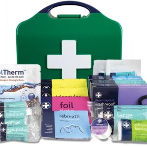 Reliance Medical Small Workplace First Aid Kit - Compliant, Essential Safety Supplies for Up to 25 People, Compact & Secure, Green, 1 Kit