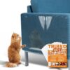 THLHKD Anti Cat Scratch Furniture Protector, 12PCS Single Side Couch Protector for Cats, Cat Scratch Deterrent Tape, Couch Protector, Clear Cat Scratch Deterrent for Furniture Door Walls (12P+50 Pins)
