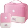 WNV 2 Pcs Travel First Aid Kit Bag Empty Medicine Bag, Small & Mini First Aid Kit Storage Bag with Compartment, Portable Medicine Bags for Travelling, Home, Office, Car, Workplace & Outdoor