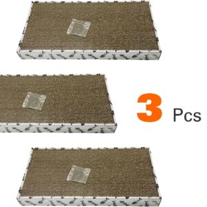 Webeasy 3pcs set Cat Scratch pad, Reversible cat Scratcher Cardboard cat scratchers for Indoor Cats Sleep Play and Grind Claws