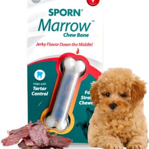 Yuppie Puppy Dog Toy Chew Bone – Jerky Flavored Dog Chew Toy Bones, Long Lasting Chew Toy, Dog Bone Marrow Chew,Dental Chews for Dogs by Sporn