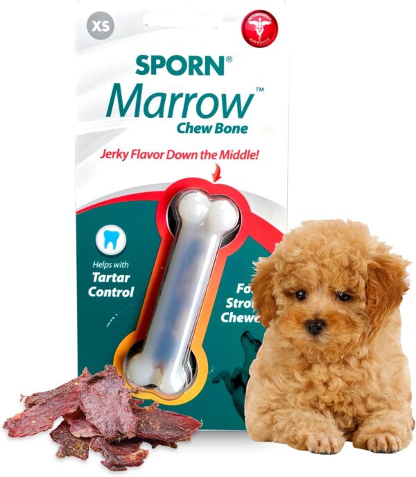 Yuppie Puppy Dog Toy Chew Bone – Jerky Flavored Dog Chew Toy Bones, Long Lasting Chew Toy, Dog Bone Marrow Chew,Dental Chews for Dogs by Sporn